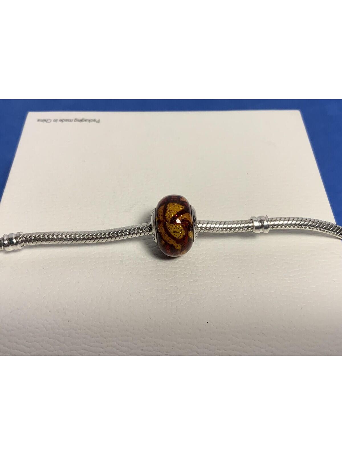 Michael Anthony Murano Glass Bead Charm Galaxy Gold And Amber Big